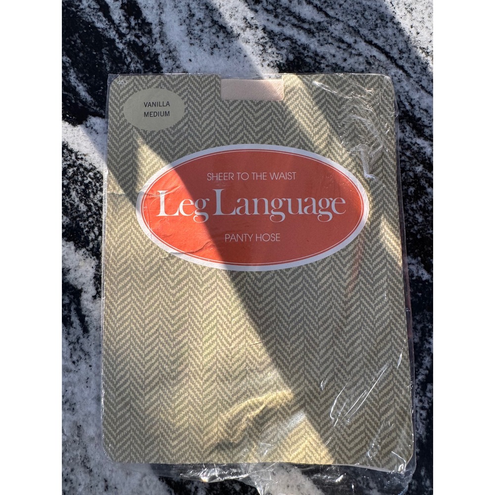 Leg Language Sheer To The Waist Panty Hose Vanilla Medium Beige 100 Nylon M